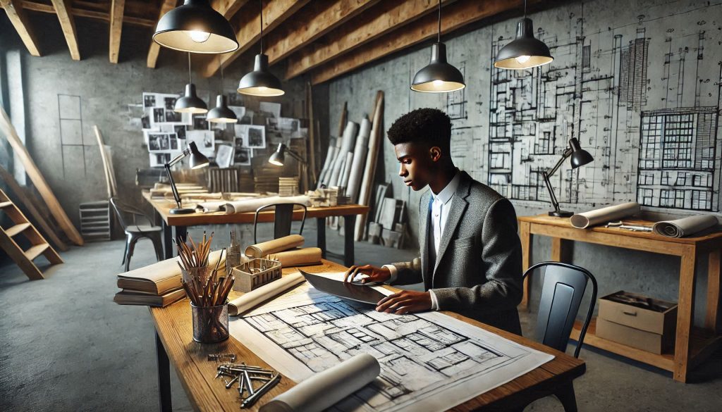 a young african american  Learning  Architecture by himself A Step-by-Step Guide